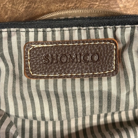 Shomico Brown Metallic PU Leather Fringe Detail Boho Zipper Shoulder Bag Large - Picture 3 of 15